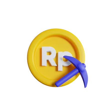 Rupiah Mining  3D Icon