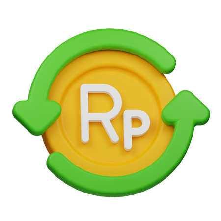 Rupiah-Münzfluss  3D Icon