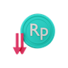 rupiah down 3d logo