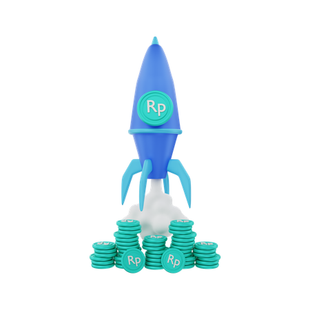 Rupiah startup  3D Illustration