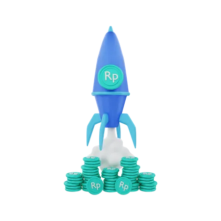 Rupiah-Startup  3D Illustration