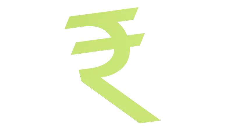 Indisches Rupiensymbol 3D Icon