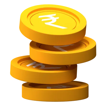 Stapel Rupienmünzen  3D Icon