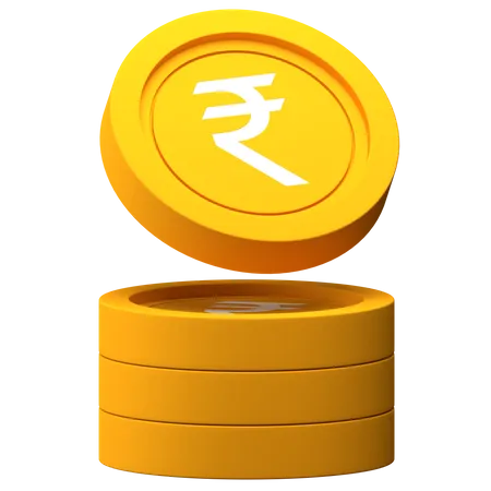 Stapel Rupienmünzen  3D Icon