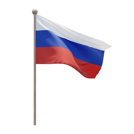 Russia Flag Pole  3D Illustration