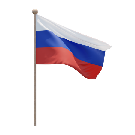 Russia Flagpole 3D Illustration