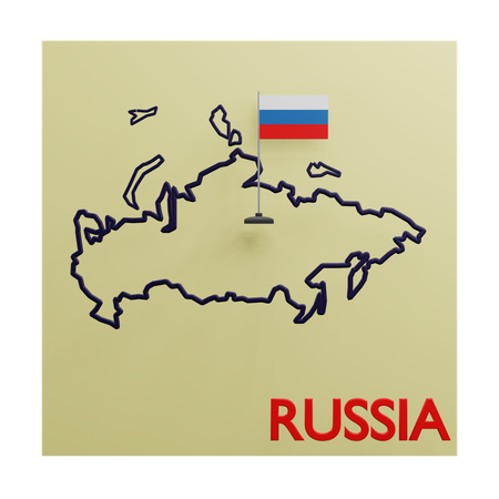 Russia Map  3D Icon