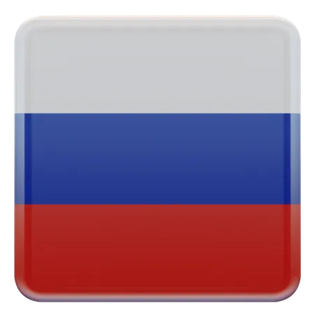 Russia Square Flag  3D Icon