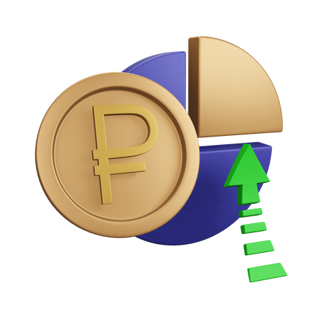 Russian Ruble Increase Monet Chart  3D Icon