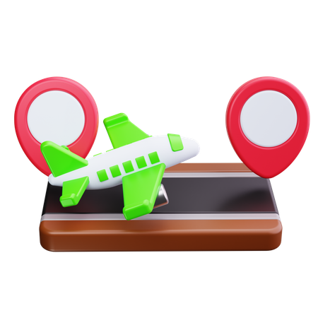 Ruta del avión  3D Icon