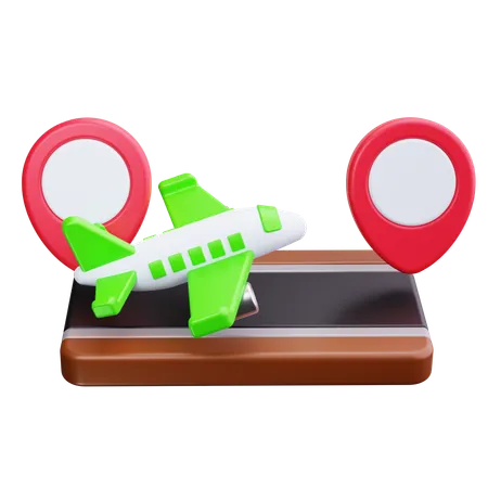 Ruta del avión  3D Icon