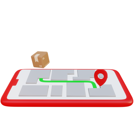 Ruta de entrega  3D Illustration