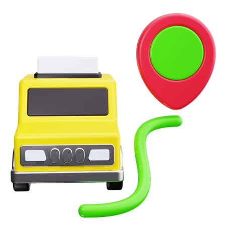 Ruta de taxi  3D Icon