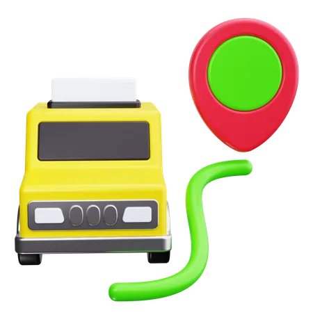 Ruta de taxi  3D Icon