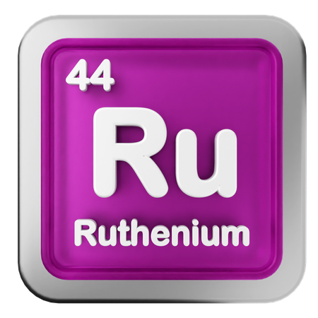 Ruthenium Periodic Table  3D Icon