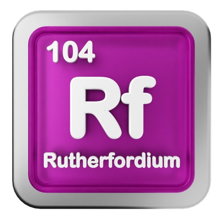 Rutherfordium-Periodensystem  3D Icon