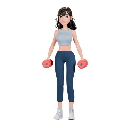 Rutina de ejercicios fuertes con pesas  3D Icon