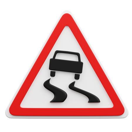 Rutschige Straße  3D Icon