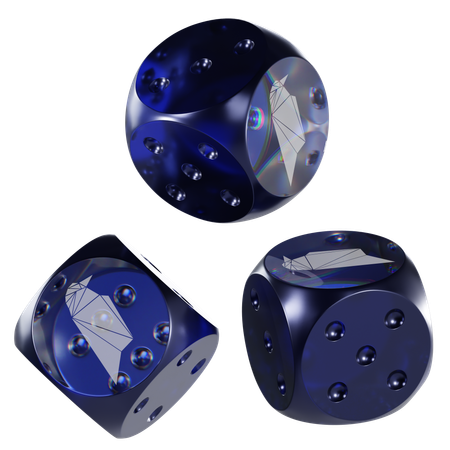 Rvn Glass Dice Crypto  3D Icon