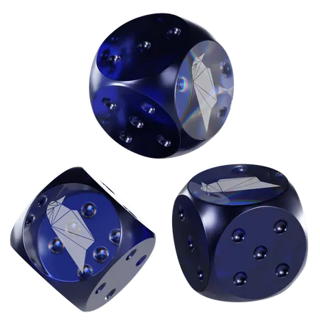 Rvn Glass Dice Crypto  3D Icon