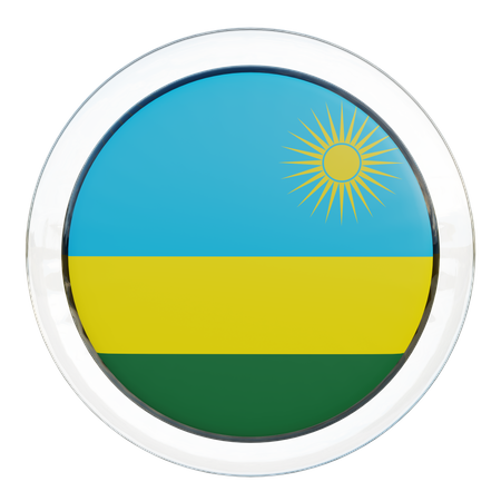 Rwanda Round Flag  3D Icon