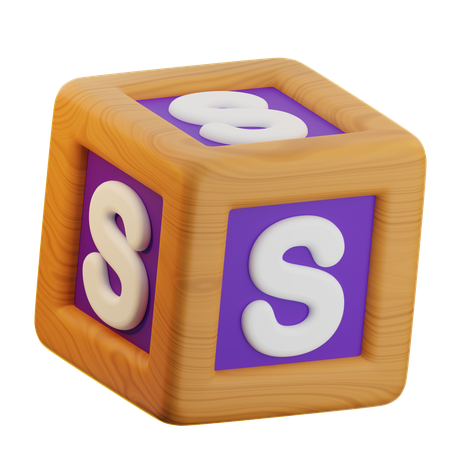 S Cube Block  3D Icon