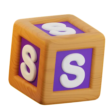 S Cube Block  3D Icon