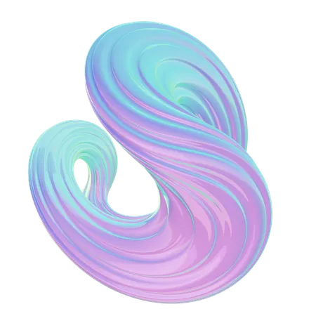 Holographic Twisted Abstract Shape Iridescent Twisted Abstract Shape 3D Icon