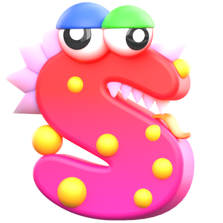 S Monster Alphabet  3D Icon