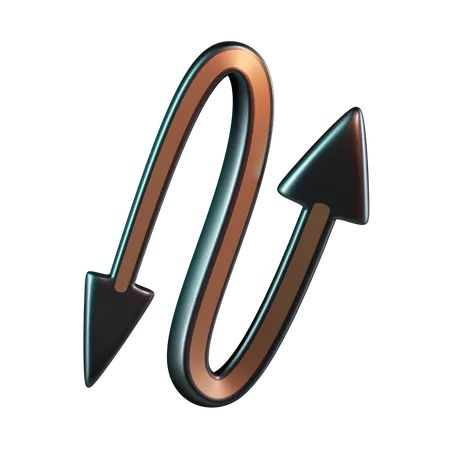 S Shape Arrow  3D Icon