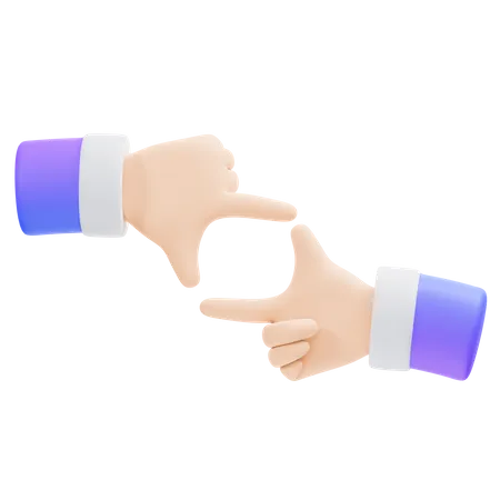 S Square Hand Gesture  3D Icon