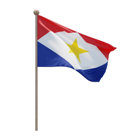 Mât de drapeau de Saba  3D Icon
