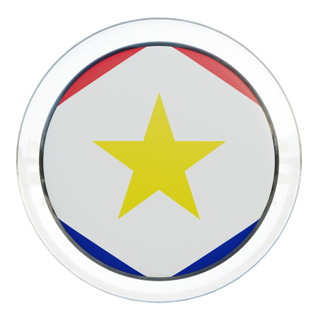 Saba Round Flag 3D Icon