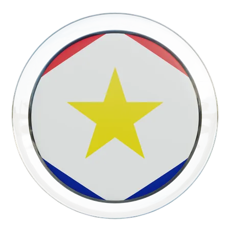 Saba Round Flag 3D Icon