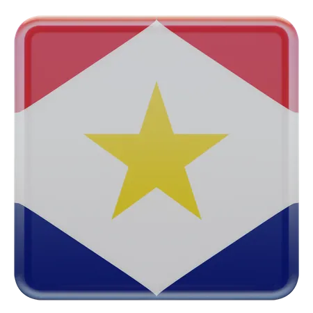 Saba Square Flag  3D Icon