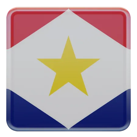 Saba Square Flag 3D Icon