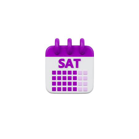 Calendário de sábado  3D Icon