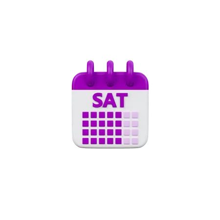 Calendário de sábado  3D Icon