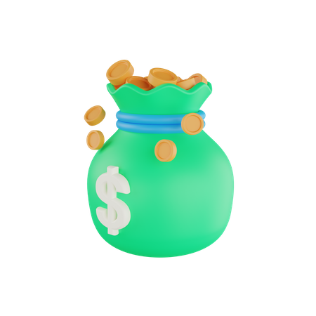Sac à dollars  3D Icon