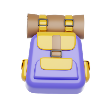 Sac à dos violet  3D Icon