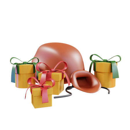 Sac cadeau du Père Noël  3D Illustration