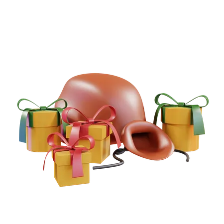 Sac cadeau du Père Noël  3D Illustration