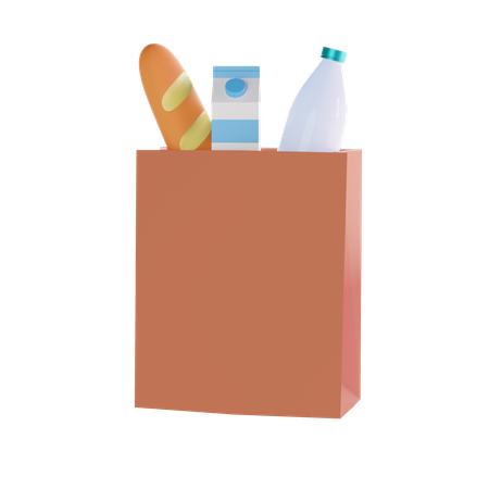 Sac d'épicerie  3D Illustration