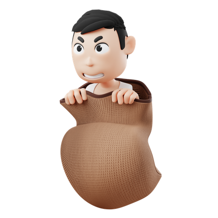 Course en sac  3D Illustration