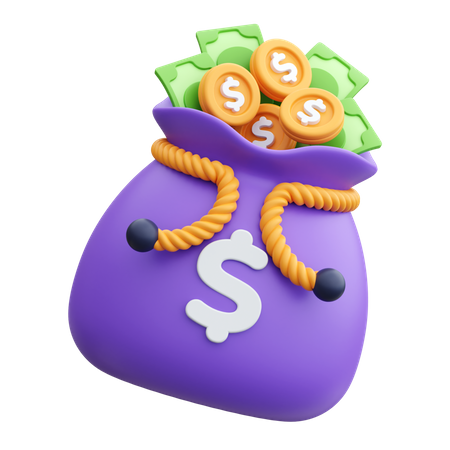 Sac de monnaie  3D Icon