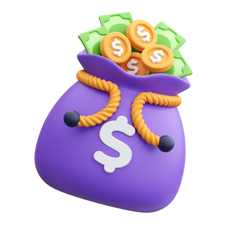 Sac de monnaie  3D Icon