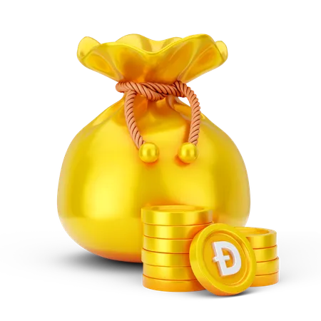 Sac à pièces dogecoin  3D Icon