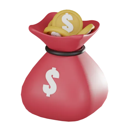 Sac de dollars  3D Icon