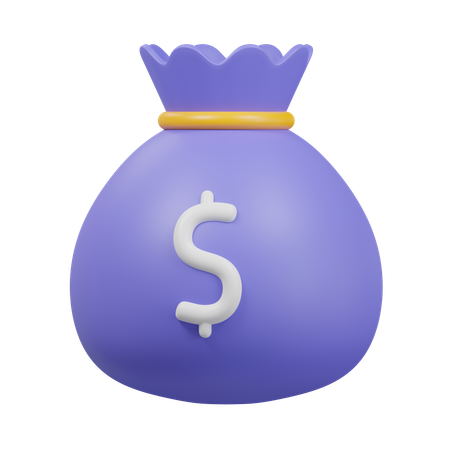 Sac de dollars  3D Icon