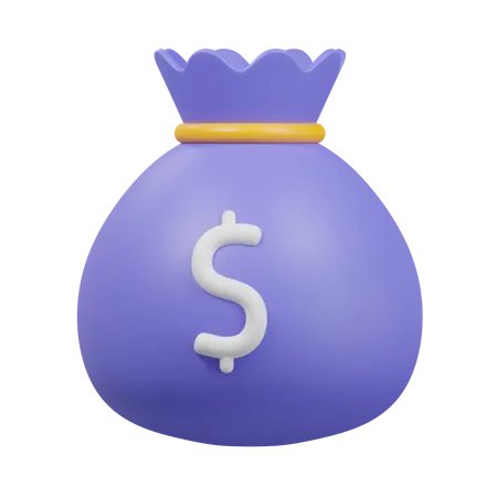 Sac de dollars  3D Icon